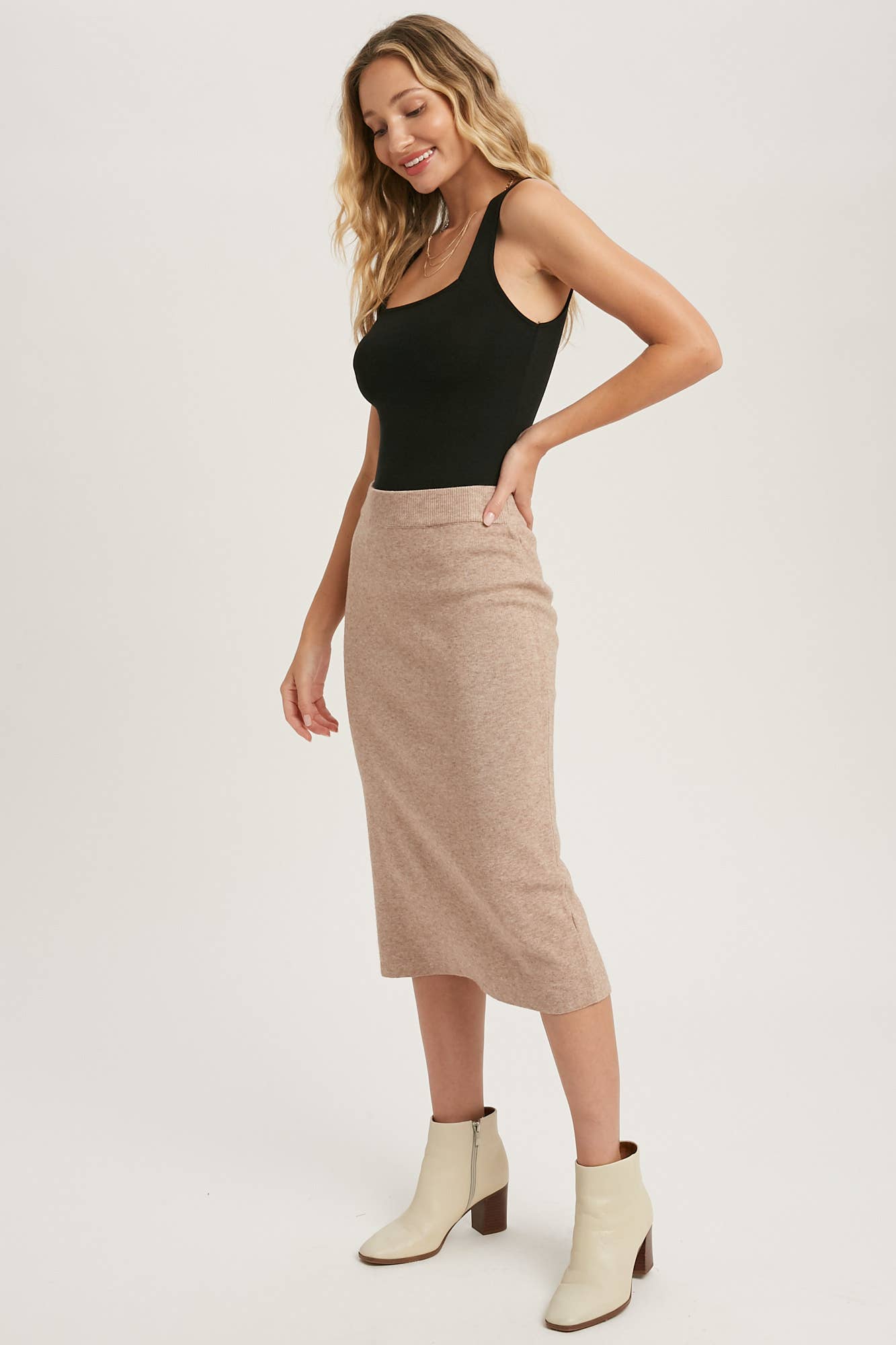 H LINE MIDI SWEATER SKIRT