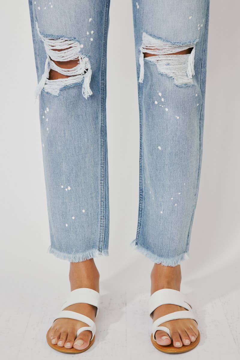 Medium KanCan Distressed Paint Splatter Jeans