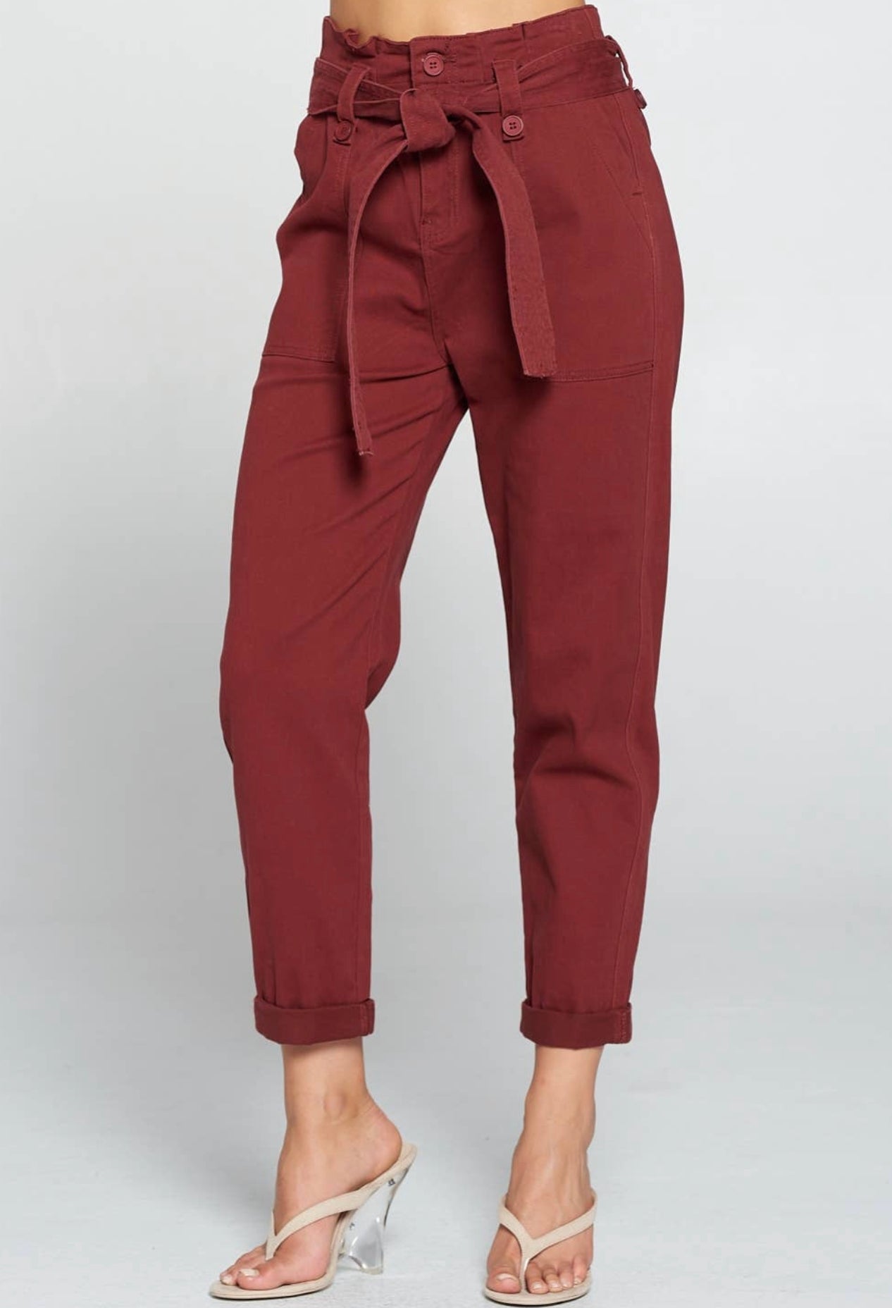 High Rise Paper Bag Relaxed Pants