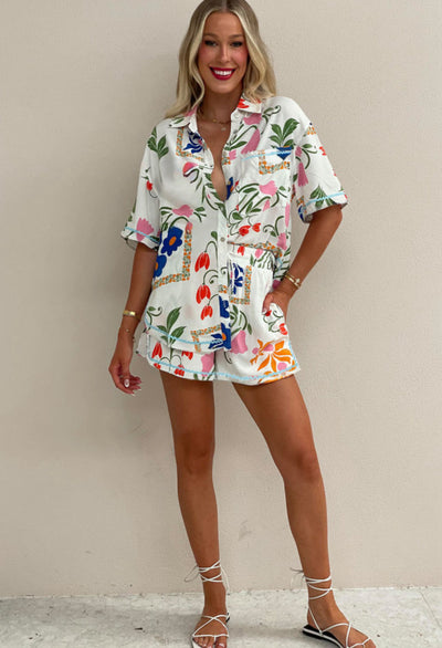 Floral Short Sleeve Shirt & Shorts set