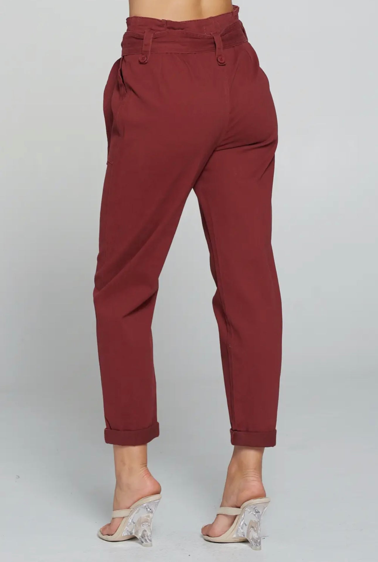 High Rise Paper Bag Relaxed Pants