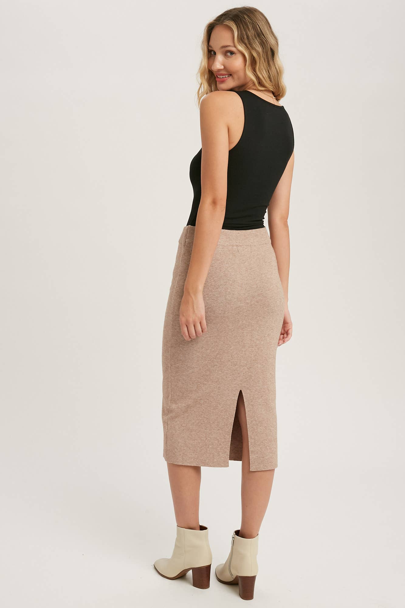 H LINE MIDI SWEATER SKIRT