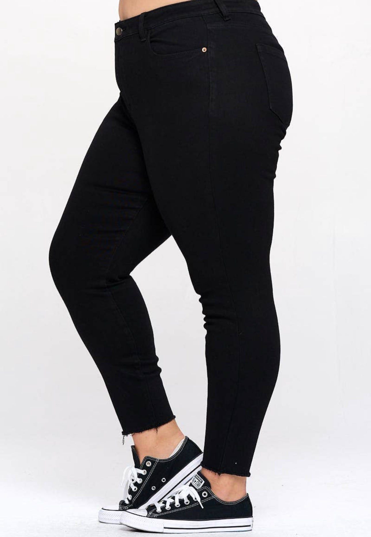 Black Plus Size Mid-Rise Skinny Jeans