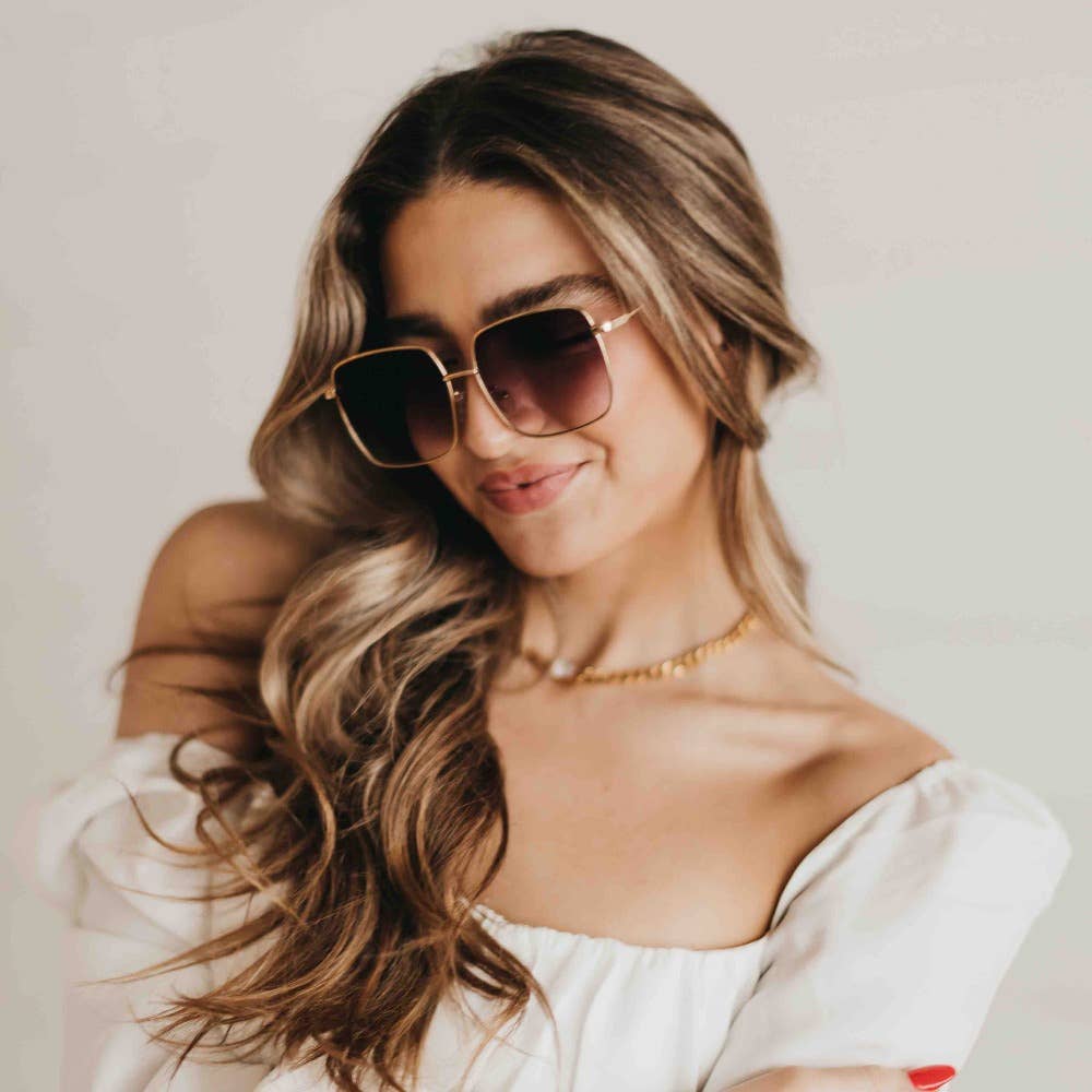 Brown Wide Frame Sunglasses