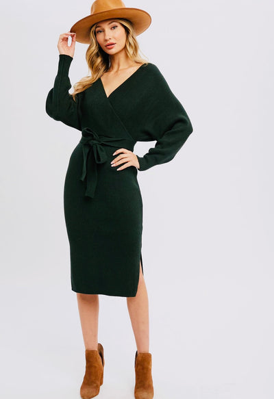 Samantha Belted Sweater Dress