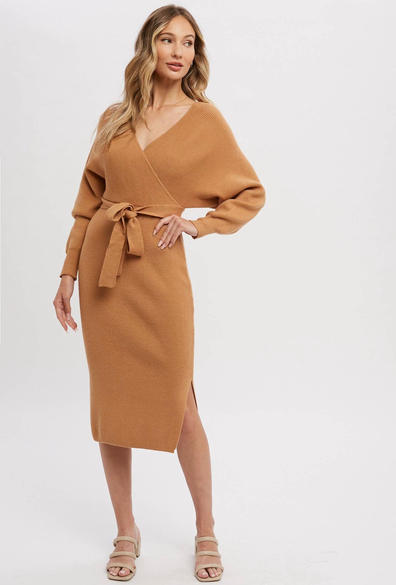 Samantha Belted Sweater Dress