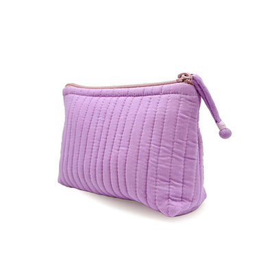 Quilted Solid Cotton Travel Pouch